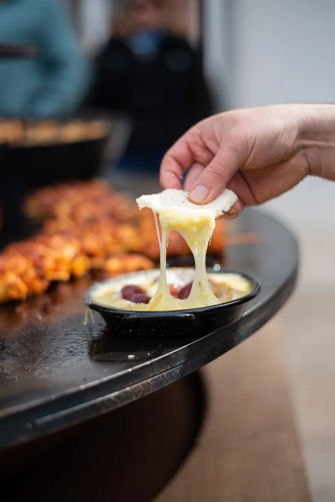 Camembert filant préparé au braséro