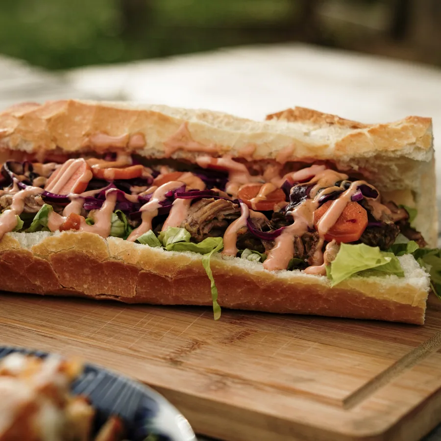 Sandwich maison du foodtruck ALBINÔME